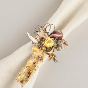 Golden Hill Studio Feather and Ribbon Napkin Ring GHIL1336